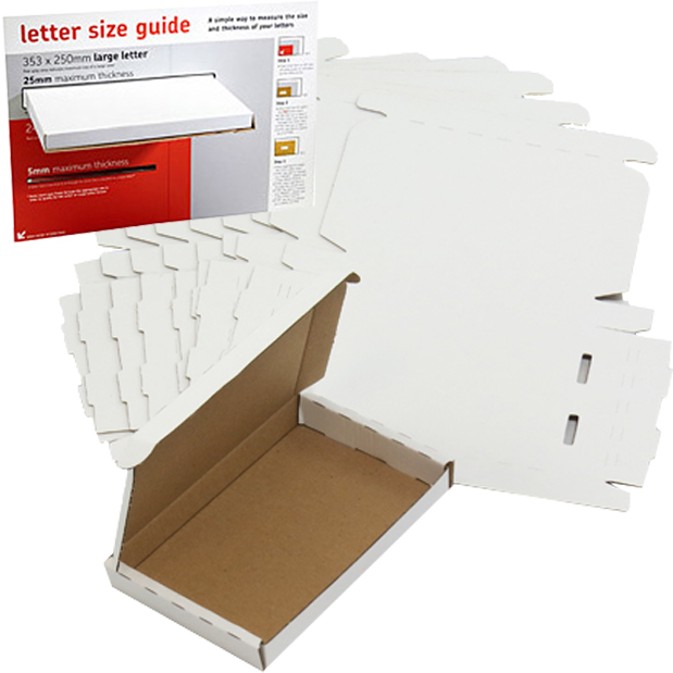 White C6 PIP Large Letter Boxes 166x114x22mm